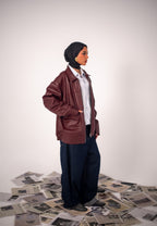 Burgundy Leather Jacket.