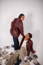 Burgundy Leather Jacket.