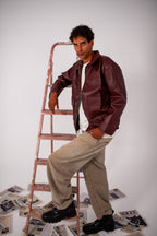 Burgundy Leather Jacket.