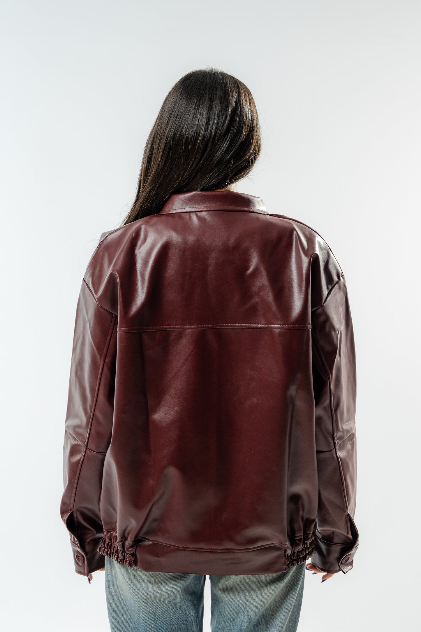 Burgundy Leather Jacket.