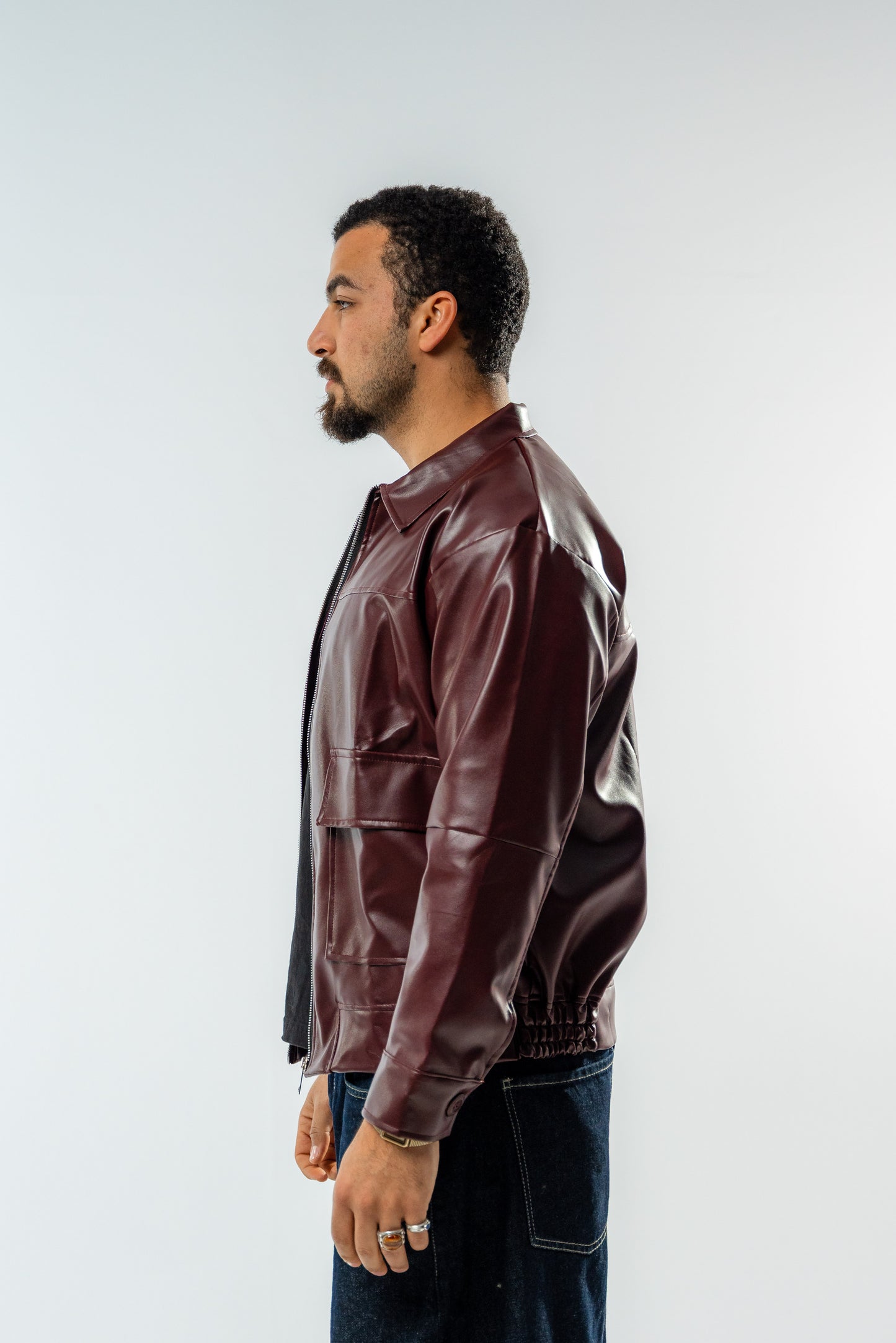 Burgundy Leather Jacket.